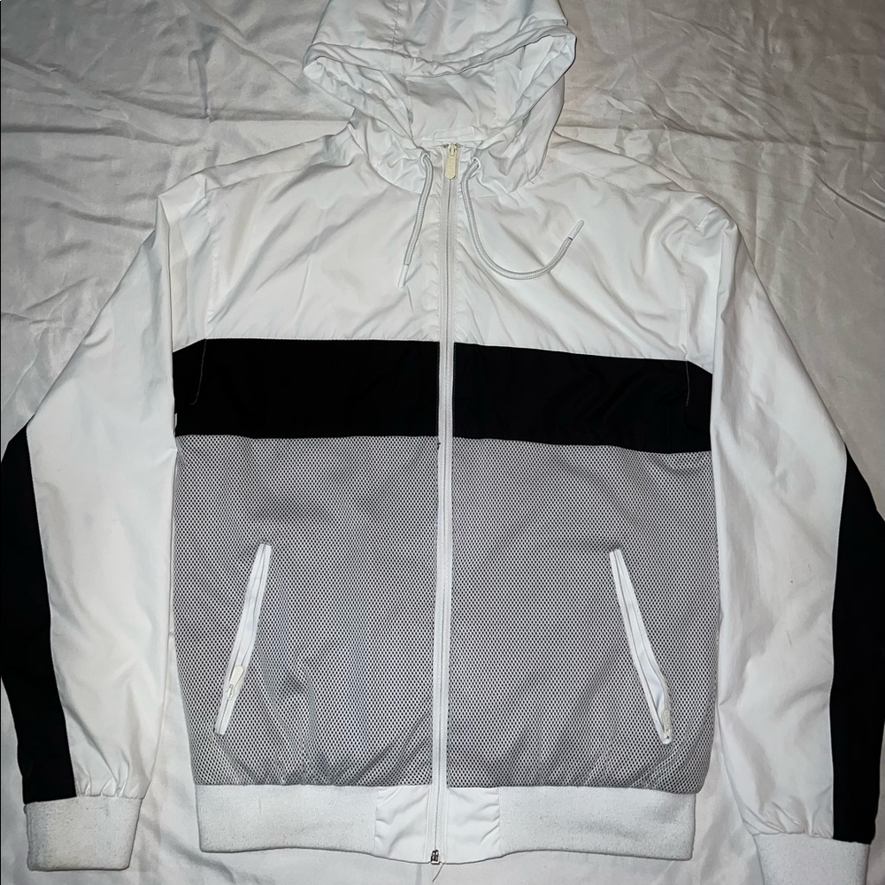 White and Black Champion zip up